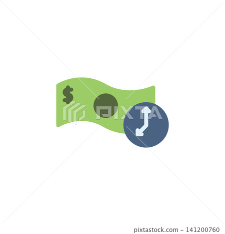 Pending payment icon for awaiting transaction completion. Clock with coin symbol for ecommerce or invoicing tool. Icon design flat style Pending payment icon for awaiting transaction completion. Clock with coin symbol for ecommerce or invoicing tool. Icon design flat style 141200760