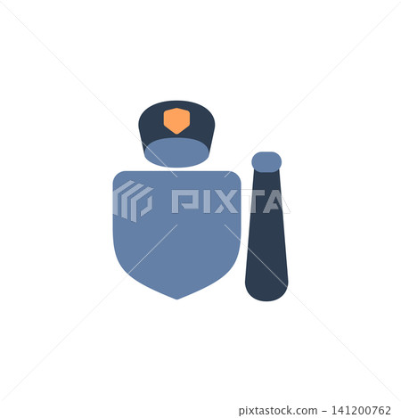 Security icon for protection feature in application. Shield symbol for antivirus or privacy software interface. Icon design flat style 141200762