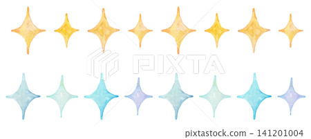 Sparkling line illustrations drawn in watercolor Sparkling line illustrations drawn in watercolor 141201004