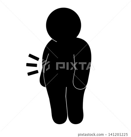 A simple pictogram of an obese person. 141201225