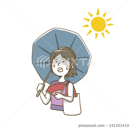 Woman holding a parasol (or fan) Woman holding a parasol (or fan) 141201419