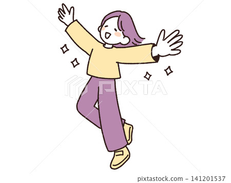 一位女性帶著自由感飛翔 一位女性帶著自由感飛翔 141201537
