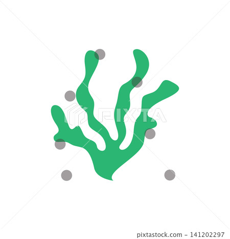 seaweed simple concept modern ocean plant design illustration template 141202297