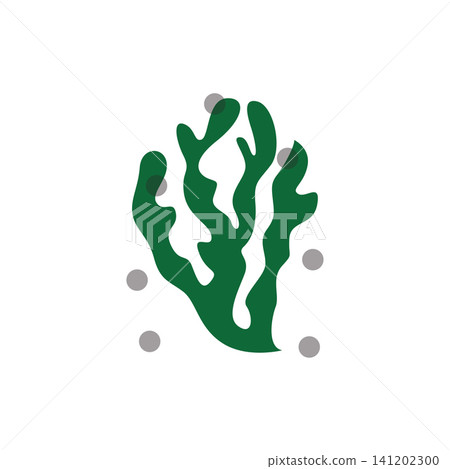 seaweed simple concept modern ocean plant design illustration template 141202300