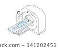 Hand-drawn illustration of an MRI scan Hand-drawn illustration of an MRI scan 141202451