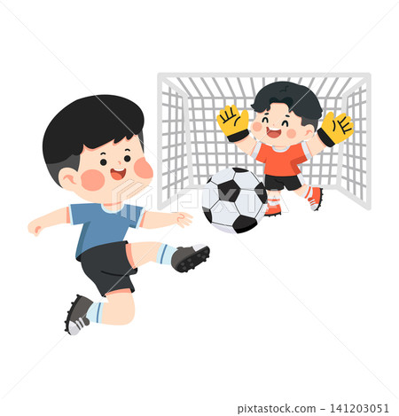 Children Playing Soccer Game Together Children Playing Soccer Game Together 141203051