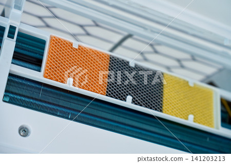 Air conditioner filter close up Air conditioner filter close up 141203213