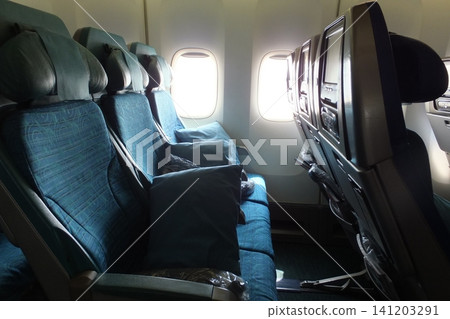 View from an airplane seat View from an airplane seat 141203291