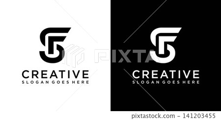 SF or FS initial letter logo design vector concept SF or FS initial letter logo design vector concept 141203455