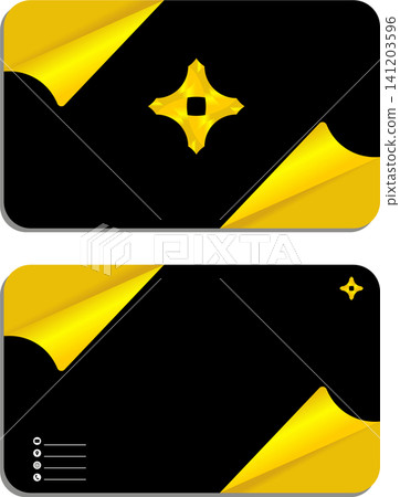 Corporate identity modern black and yellow business card mockup template layout with geometric design Corporate identity modern black and yellow business card mockup template layout with geometric design 141203596