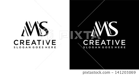 MS or SM initial letter logo design vector MS or SM initial letter logo design vector 141203869