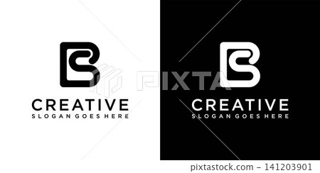 BS or SB initial letter logo design vector 141203901