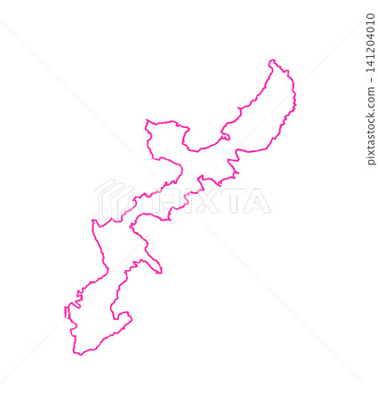 Okinawa Prefecture - Blank Map with Red Border Okinawa Prefecture - Blank Map with Red Border 141204010
