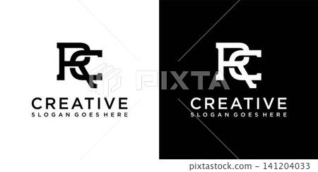 RC or CR initial letter logo design vector 141204033