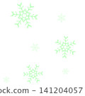 Illustrations of two types of light green snowflakes 141204057