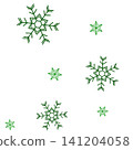 Illustrations of two types of green snowflakes 141204058