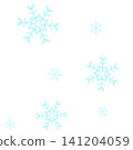 Illustrations of two types of light blue snowflakes 141204059