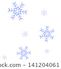 Illustrations of two types of light blue snowflakes 141204061