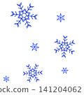 Illustrations of two types of blue snowflakes 141204062