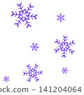 Illustrations of two types of purple snowflakes 141204064