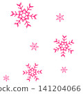 Illustrations of two types of bright pink snowflakes 141204066