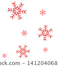 Illustrations of two types of red snowflakes 141204068