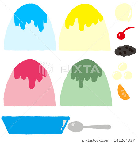 Customizable shaved ice illustrations 141204337