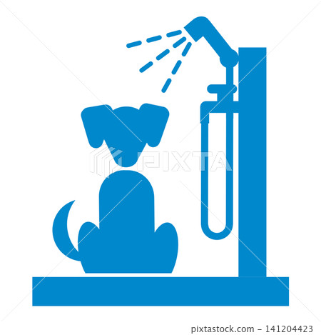 Dog shower (foot washing area) / Pictogram for pet facilities Dog shower (foot washing area) / Pictogram for pet facilities 141204423