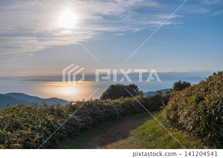 Evening view of a trekking course near Mt. Daruma in Izu City, Shizuoka Prefecture, May 2026. Evening view of a trekking course near Mt. Daruma in Izu City, Shizuoka Prefecture, May 2026. 141204541