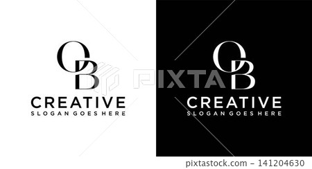 OB or BO initial letter logo design vector OB or BO initial letter logo design vector 141204630