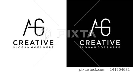 AG or GA initial letter logo design vector concept AG or GA initial letter logo design vector concept 141204681