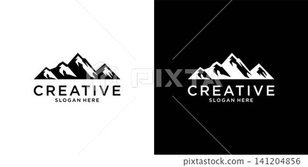 Vintage mountain vector logo design and illustration Vintage mountain vector logo design and illustration 141204856