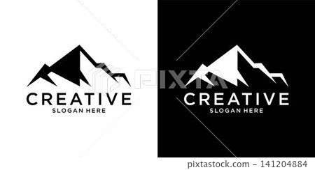 Vintage mountain vector logo design and illustration 141204884