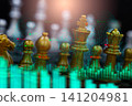 Business man on digital stock market financial indicator background. Digital business and stock market financial indicator on LED. Double exposure of business man and digital stock market financial. 141204981