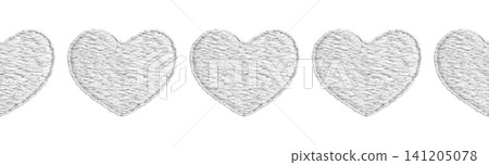 [Heart seamless pattern] Hand embroidery illustration material 141205078