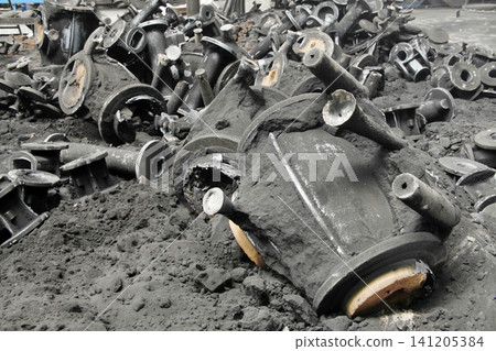 metal castings inside the factory 141205384