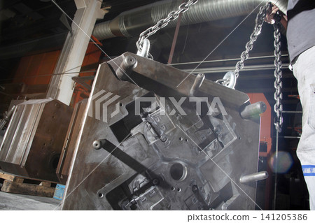 metal castings inside the factory metal castings inside the factory 141205386
