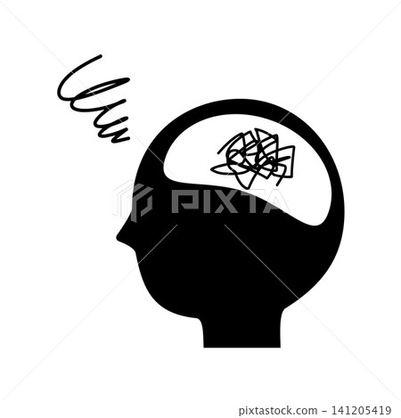 An illustration of a profile silhouette representing the confusion and unease in one's mind. An illustration of a profile silhouette representing the confusion and unease in one's mind. 141205419
