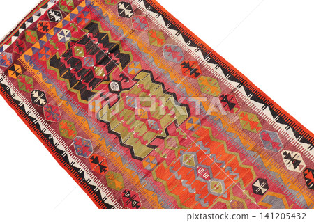 wool woven old antique Turkish rug wool woven old antique Turkish rug 141205432