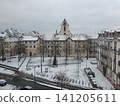 Strasbourg under a blanket of snow view from window above 141205611