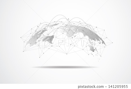 Global business communication and worldwide logistics network concept on light background. Global business communication and worldwide logistics network concept on light background. 141205955