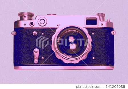 Vintage retro camera in Risograph style with textured print effect, Graphic element for photography, branding and creative design Vintage retro camera in Risograph style with textured print effect, Graphic element for photography, branding and creative design 141206086