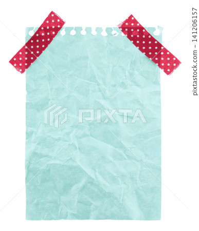 Crumpled sheet of notepad paper attached by adhesive tape, isolated on transparent background. Office blank paper concept Crumpled sheet of notepad paper attached by adhesive tape, isolated on transparent background. Office blank paper concept 141206157