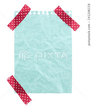 Crumpled sheet of notepad paper attached by adhesive tape, isolated on transparent background. Office blank paper concept Crumpled sheet of notepad paper attached by adhesive tape, isolated on transparent background. Office blank paper concept 141206158