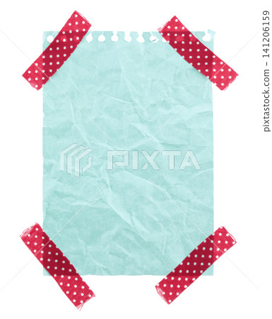 Crumpled sheet of notepad paper attached by adhesive tape, isolated on transparent background. Office blank paper concept Crumpled sheet of notepad paper attached by adhesive tape, isolated on transparent background. Office blank paper concept 141206159