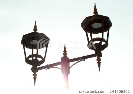 A street lamp in a public park A street lamp in a public park 141206261