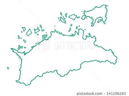 香川縣 - 綠色邊框空白地圖 141206265