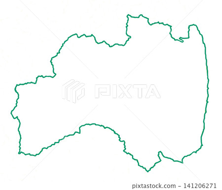Fukushima Prefecture - Blank map with green border Fukushima Prefecture - Blank map with green border 141206271