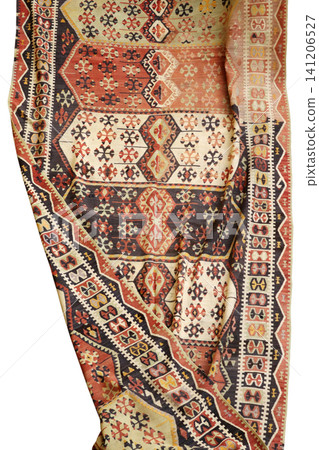 wool woven old antique Turkish rug wool woven old antique Turkish rug 141206527