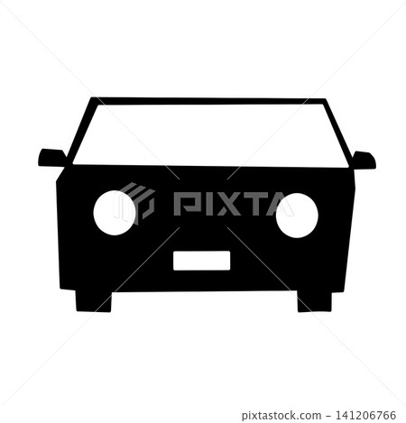 Simple front view illustration of a car with round headlights Simple front view illustration of a car with round headlights 141206766